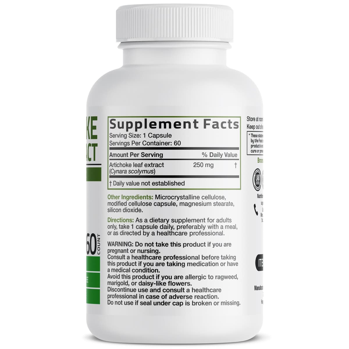 Bronson - Artichoke Leaf Extract , 60 капсул