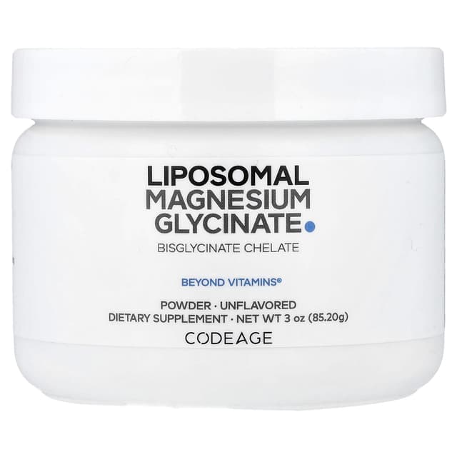 Codeage, липосомальный глицинат магния в порошке, без вкусовых добавок, 85,2 г (3 унции)