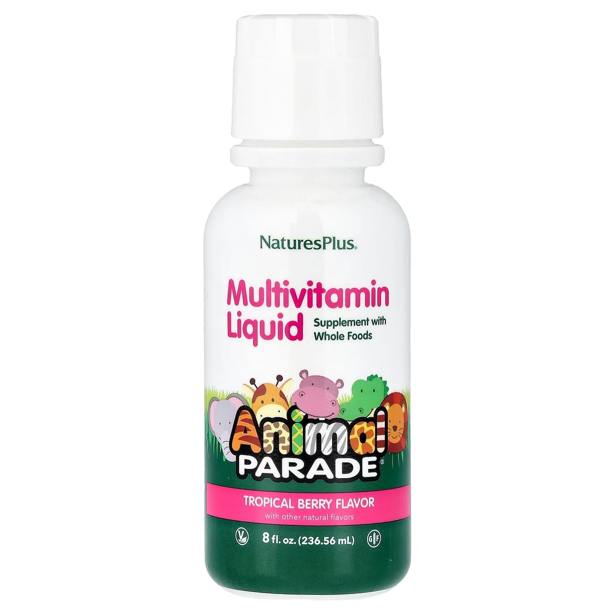 NaturesPlus, Animal Parade, жидкий мультивитаминный комплекс, со вкусом тропических ягод, 236,56 мл (8 жидк. унций)