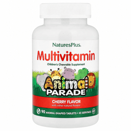 NaturesPlus, Animal Parade, жевательные мультивитамины для детей, с вишневым вкусом, 90 таблеток