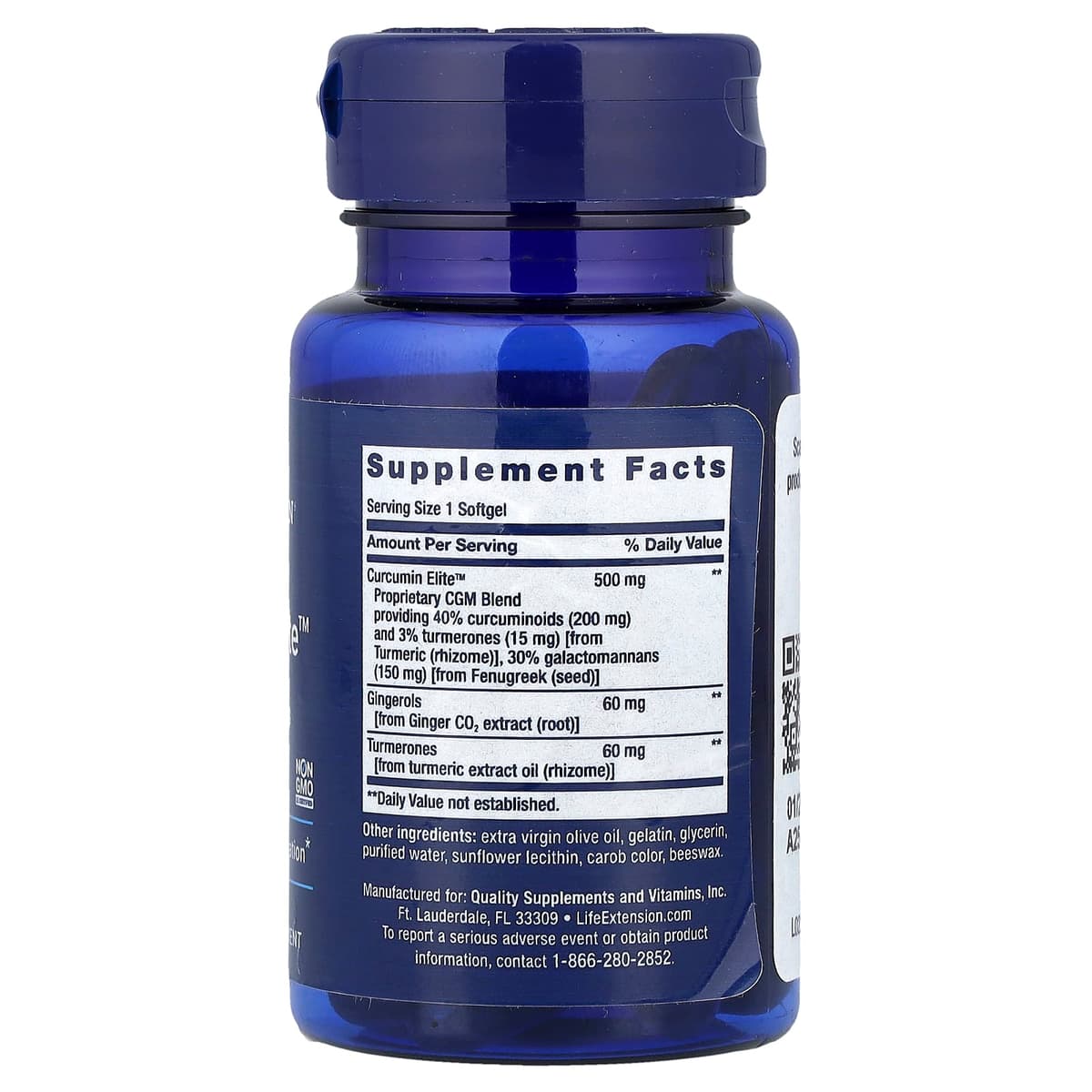 Life Extension, Advanced Curcumin Elite, экстракт куркумы, имбирь и турмероны, 30 капсул