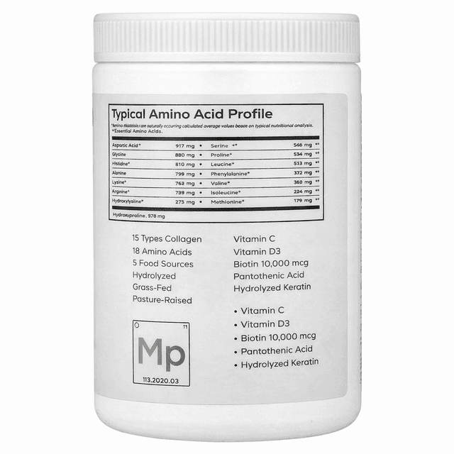 Codeage, Platinum, пептиды коллагена нескольких типов в порошке, с нейтральным вкусом, 326 г (11,5 унции)