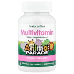 NaturesPlus, Animal Parade, жевательные мультивитамины для детей, со вкусом арбуза, 90 таблеток