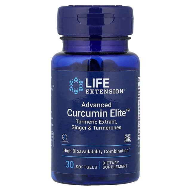 Life Extension, Advanced Curcumin Elite, экстракт куркумы, имбирь и турмероны, 30 капсул