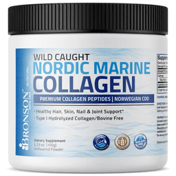 Bronson - Marine Collagen Peptides Nordic Norwegian Wild Caught Cod Powder, 150 гр