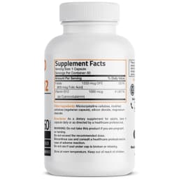 Bronson - Folic Acid (Фолиевая кислота) Plus Vitamin B12, 60 вег капсул