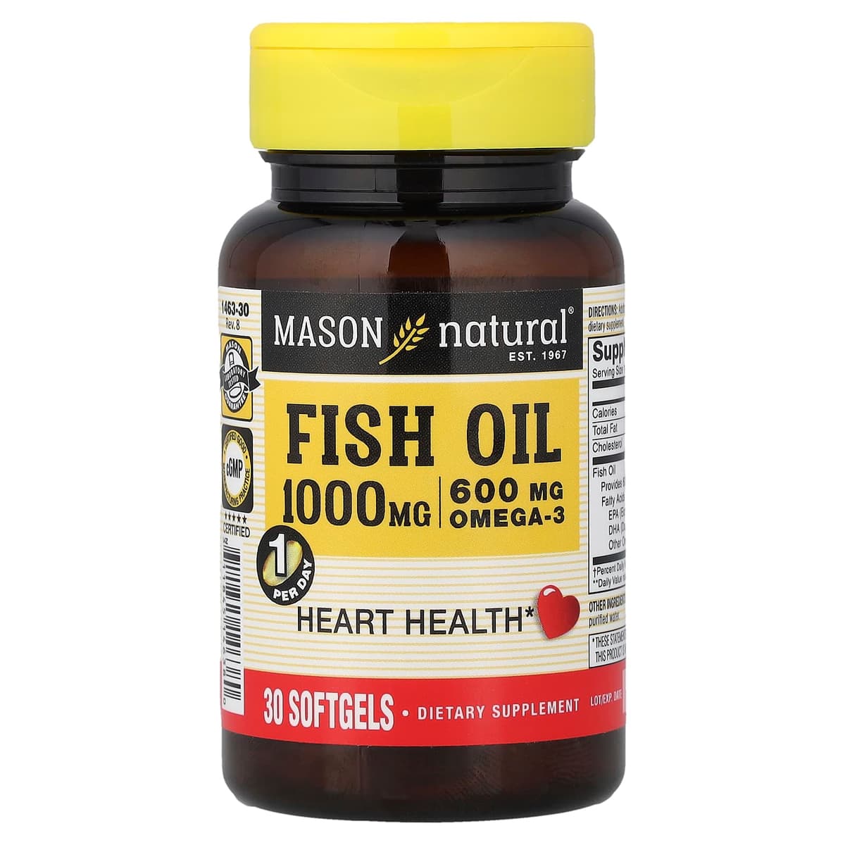 Mason Natural, Рыбий жир, 1000 мг, 30 мягких таблеток