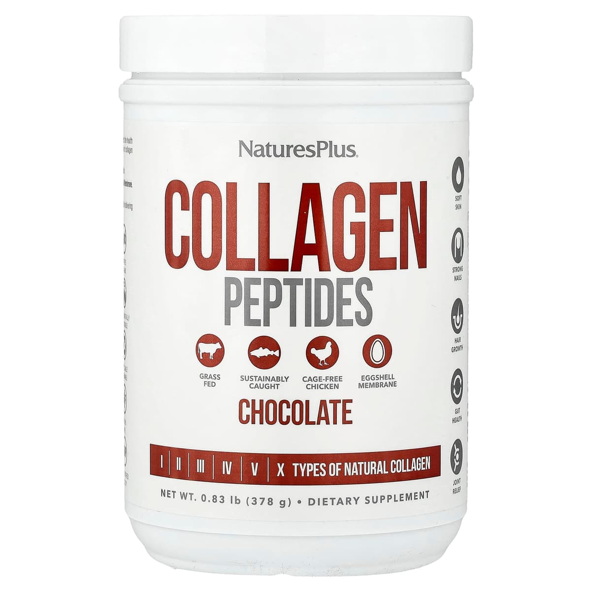 NaturesPlus, Коллагеновые пептиды, шоколадные, 378 гр