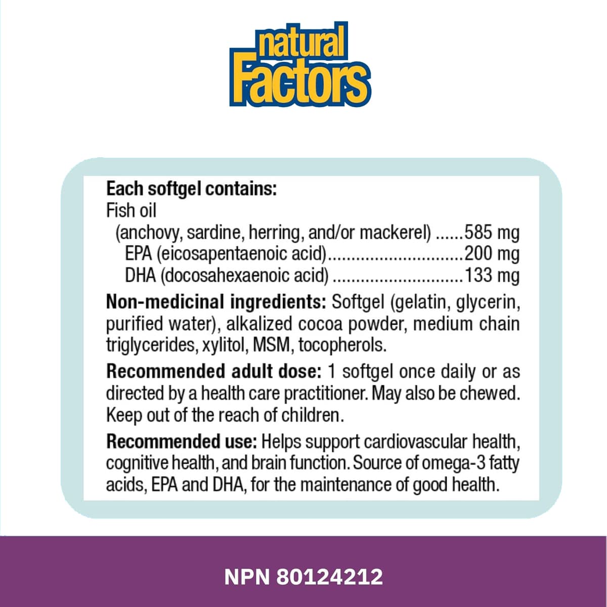 Natural Factors LipoMicel Matrix Омега-3 ЭПК/ДГК 585 мг, 60 мягких капсул