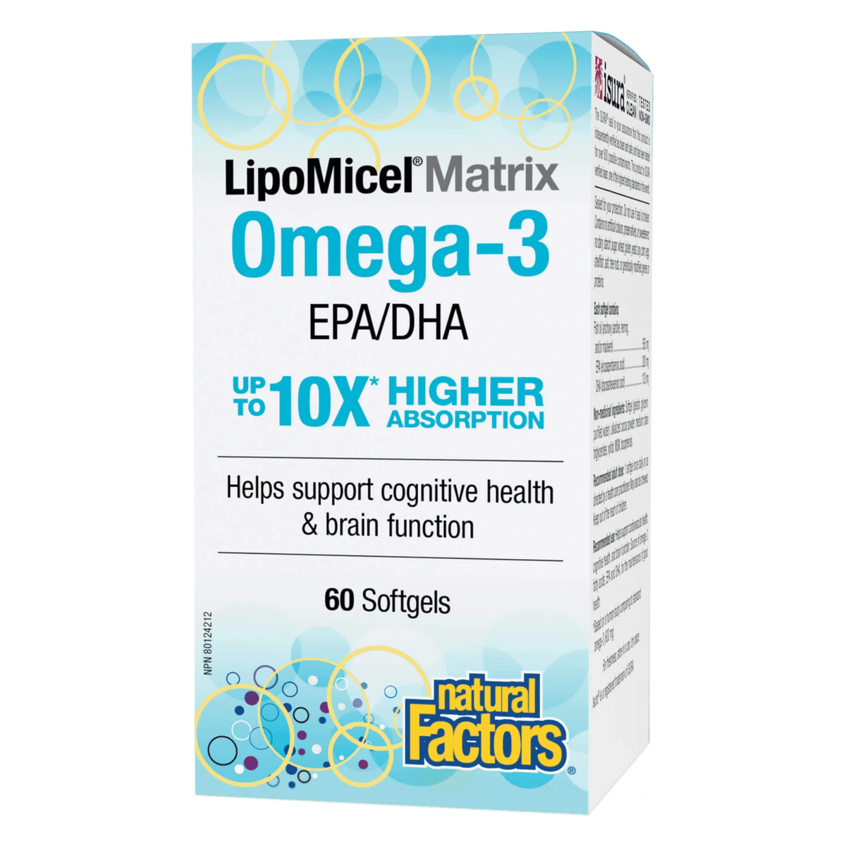 Natural Factors LipoMicel Matrix Омега-3 ЭПК/ДГК 585 мг, 60 мягких капсул