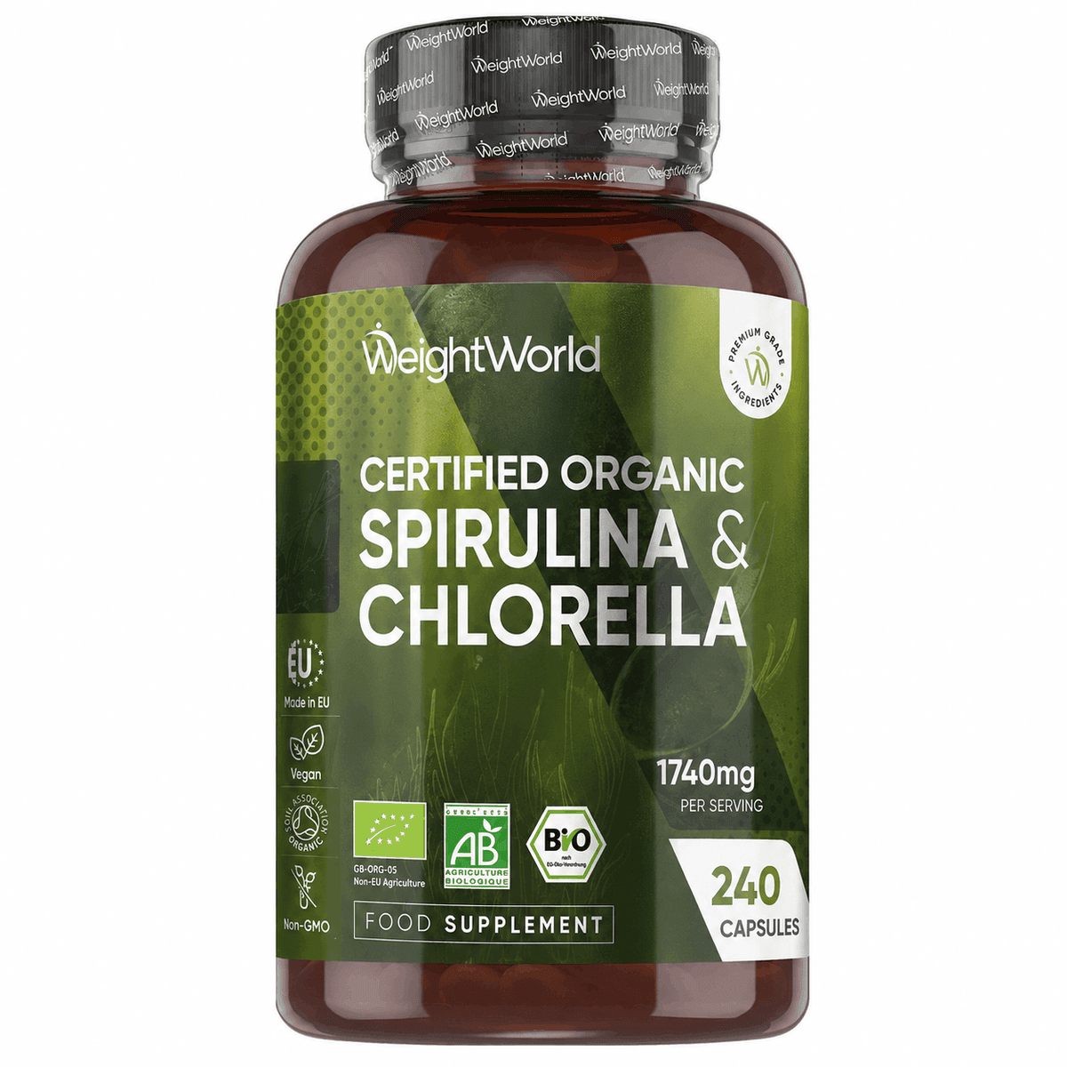 WeightWorld Spirulina & Chlorella, 1740 мг, 240 капсул