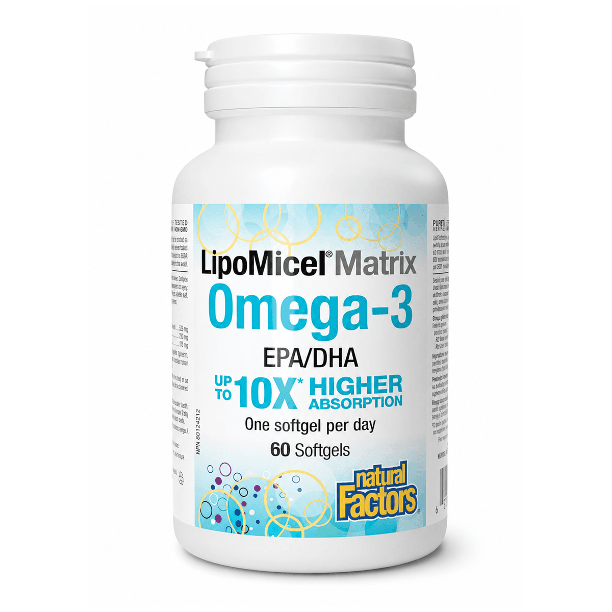 Natural Factors LipoMicel Matrix Омега-3 ЭПК/ДГК 585 мг, 60 мягких капсул