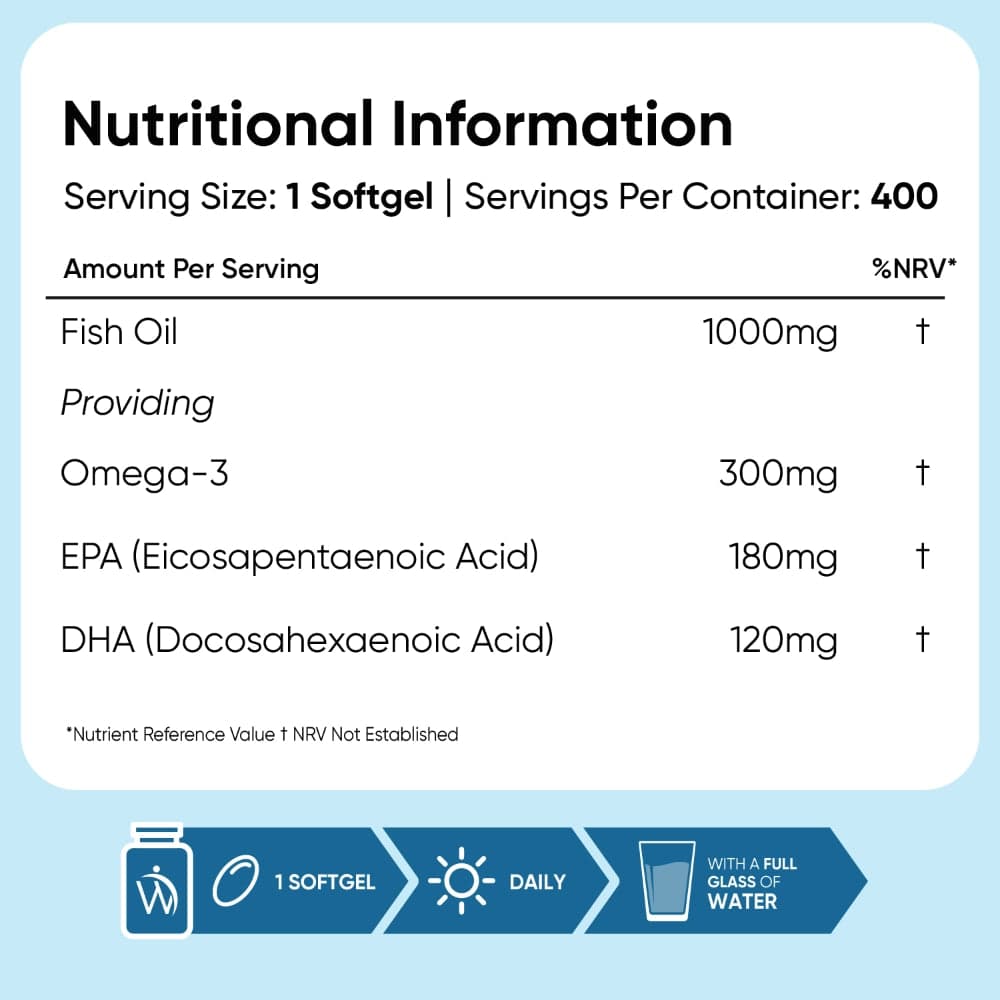 WeightWorld Omega-3 Fish Oil, 1000 мг, 400 капсул