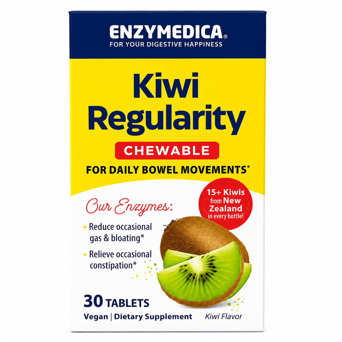 Enzymedica, Kiwi Regularity, поддержка пищеварения, 30 таблеток