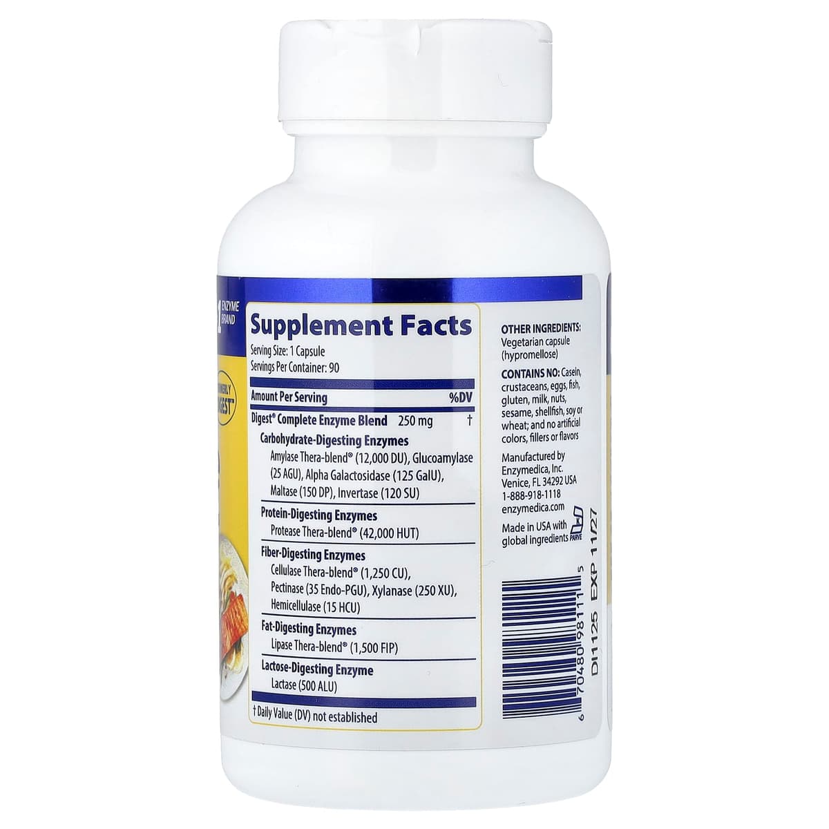 Enzymedica, Digest Complete, 90 капсул
