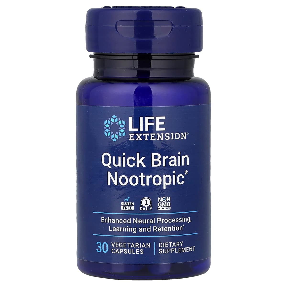Life Extension, Quick Brain, ноотропный препарат, 30 капсул