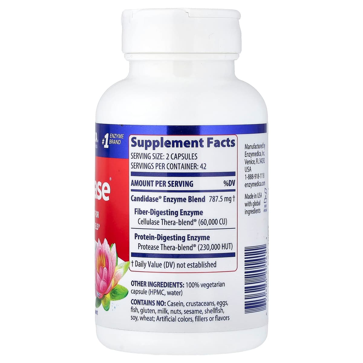 Enzymedica, Candidase, для улучшения пищеварения, 84 капсулы