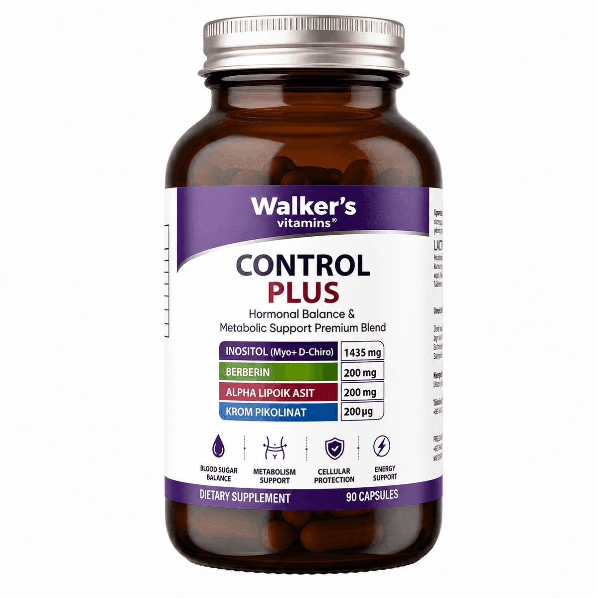 Walker's Vitamins Control Plus — комплекс для гормонального баланса и метаболизма, 90 капсул