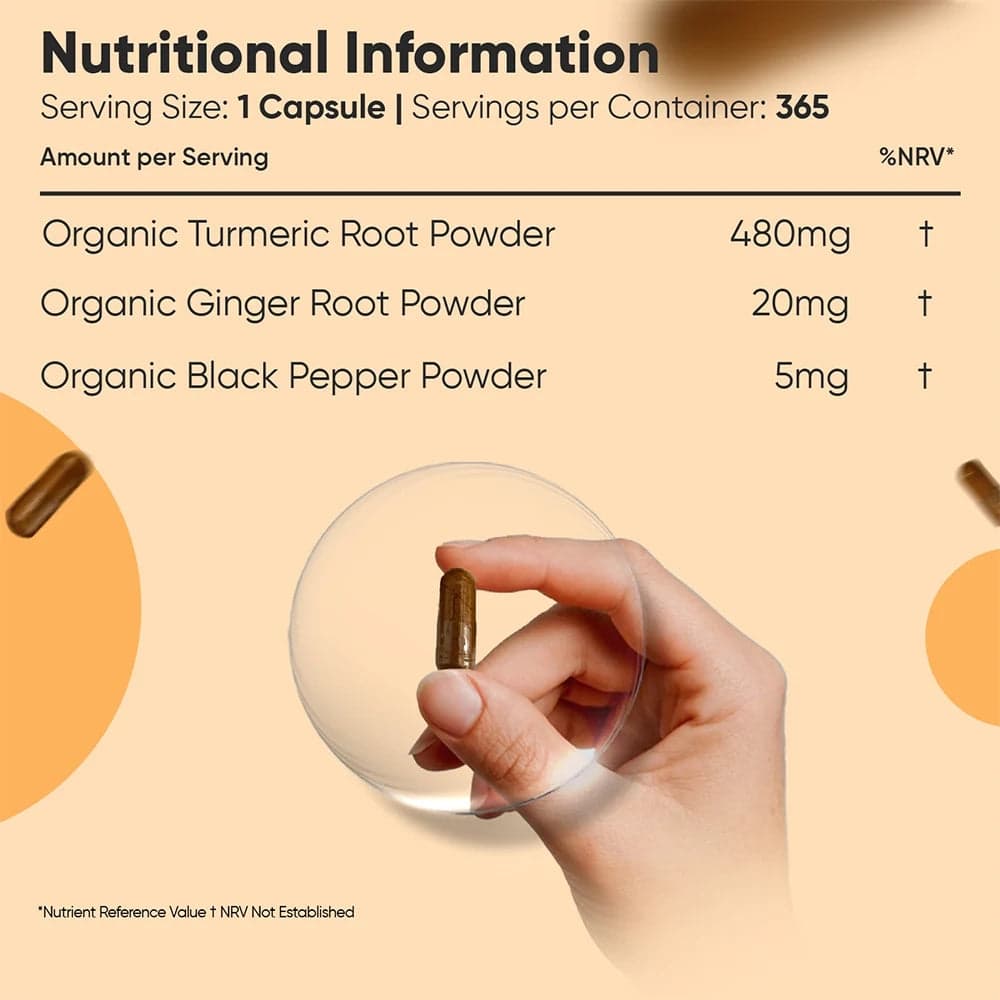 WeightWorld Organic Turmeric with Black pepper and Ginger (Куркума с имбирем и черным перцем) 505 мг, 365 капсул