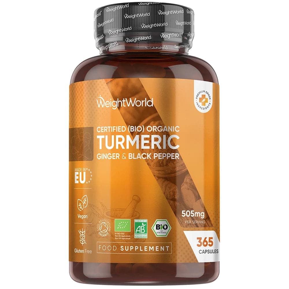 WeightWorld Organic Turmeric with Black pepper and Ginger (Куркума с имбирем и черным перцем) 505 мг, 365 капсул