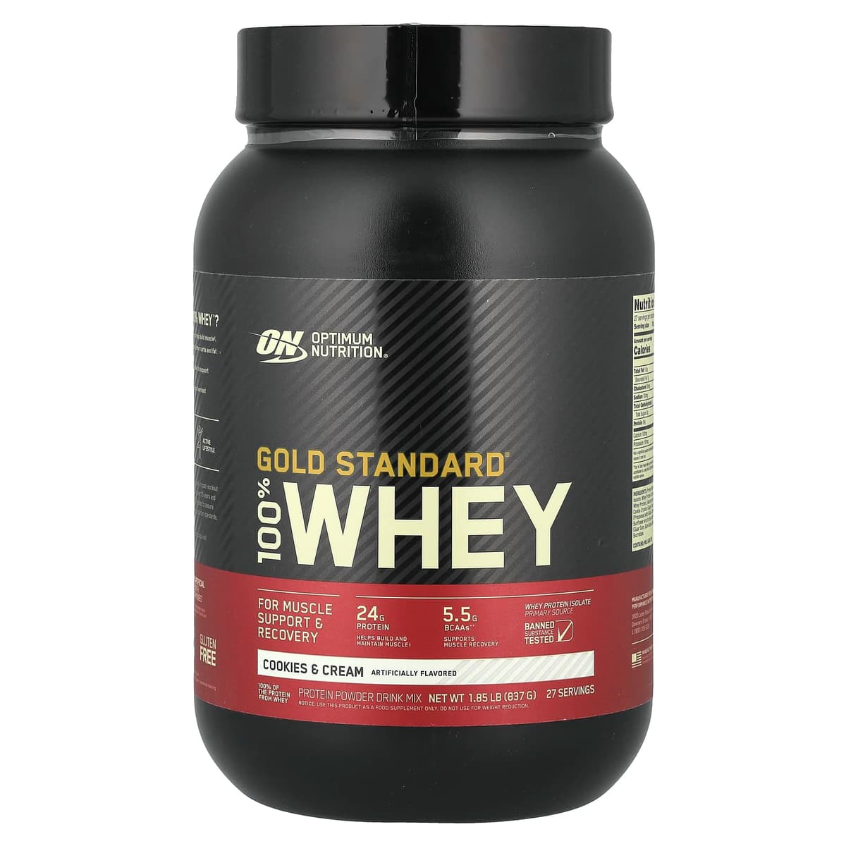 Optimum Nutrition, Gold Standard 100% Whey, сыворотка со вкусом печенья и сливок, 837 гр