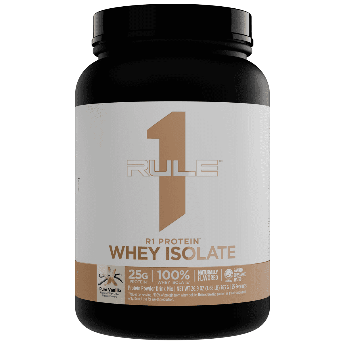 Rule One Naturally Flavored R1 Protein Whey Isolate, со вкусом ванили, 763 гр