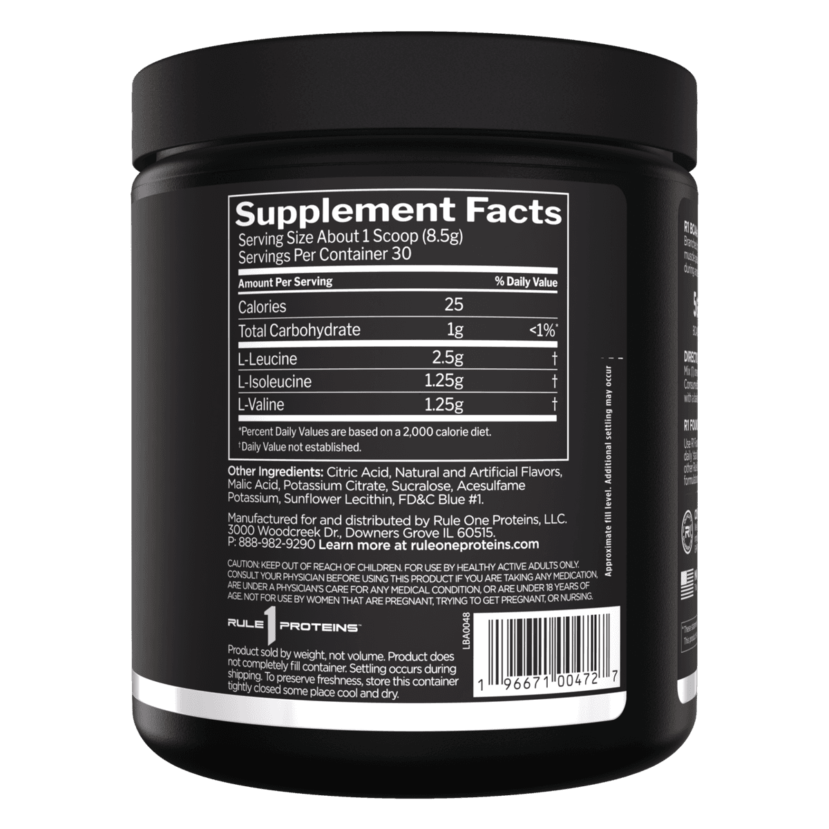 Rule One BCAA Blue Raspberry, 240 гр, 30 порций
