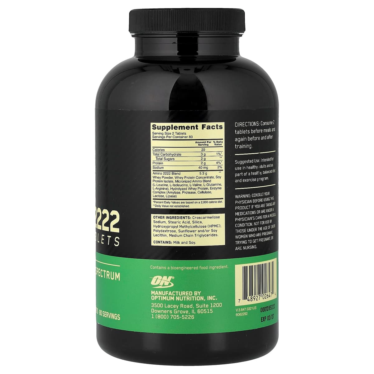 Optimum Nutrition, Superior Amino 2222, аминокислота, 160 таблеток