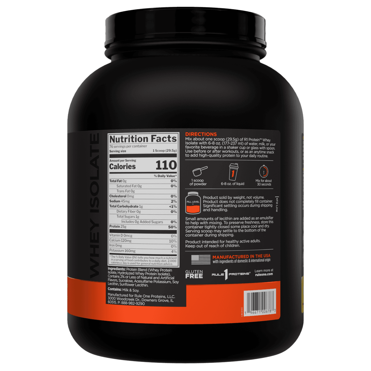 Rule One Protein Whey Isolate, со вкусом банана - 2,24 кг