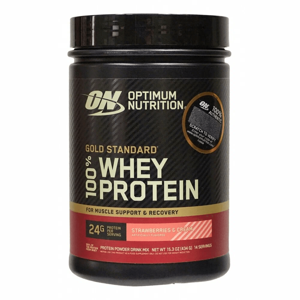 Optimum Nutrition, Gold Standard 100% Whey, со вкусом клубники, 434 гр