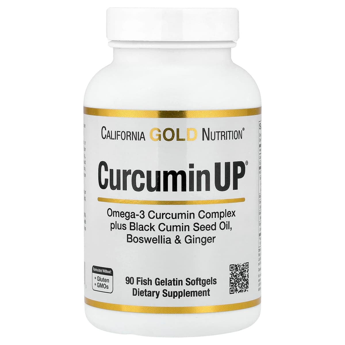 California Gold Nutrition, CurcuminUP с комплексом куркумина и омега-3, маслом из семян чёрного тмина, босвеллией и имбирём, 90 капсул
