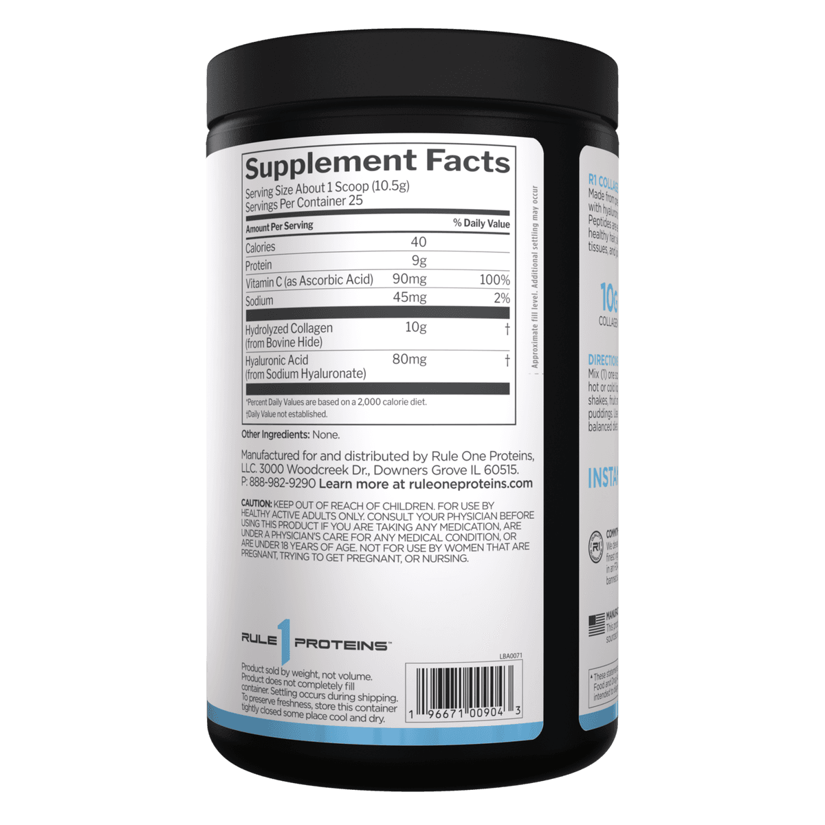 Rule One Collagen Peptides Unflavored, 262 гр, 25 порций