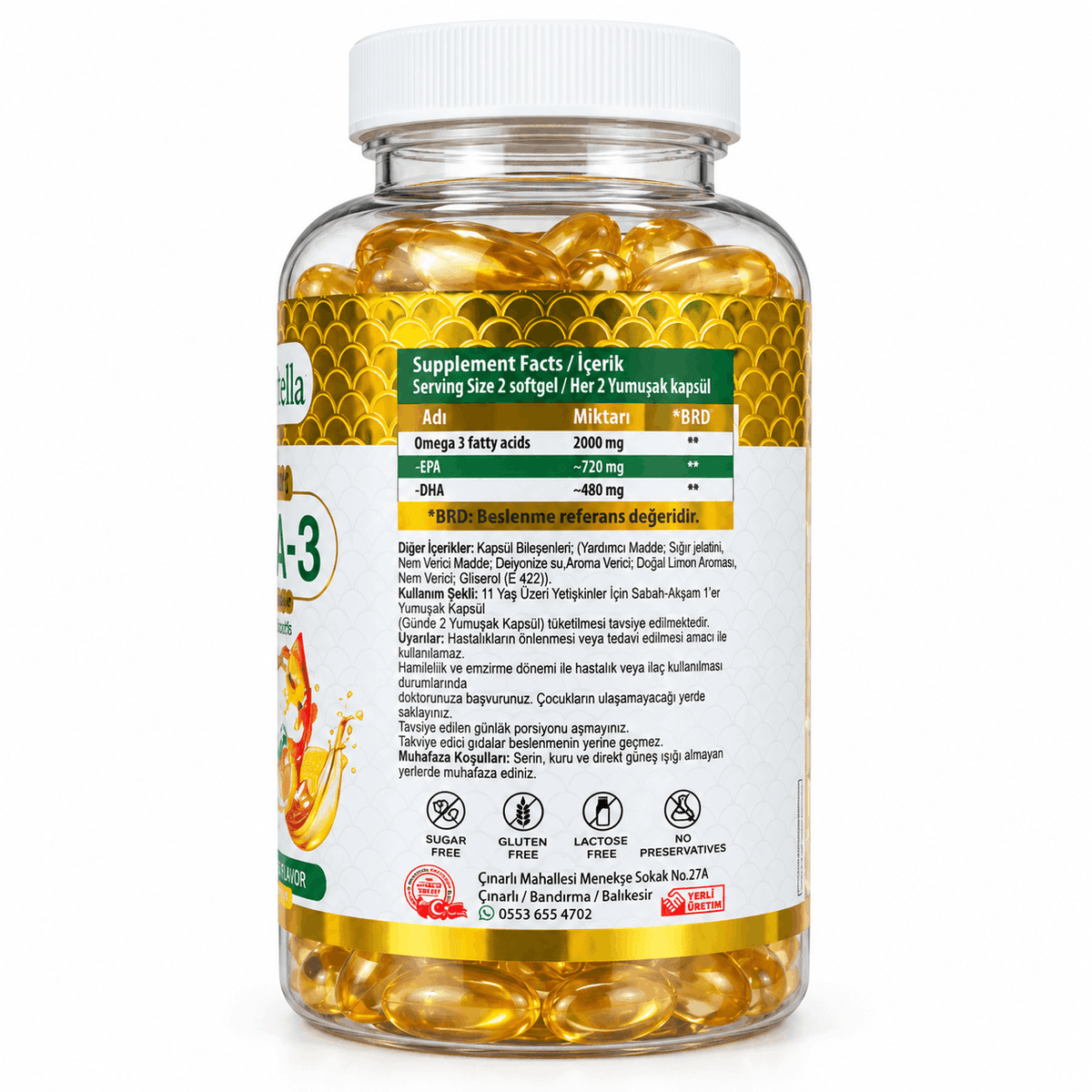 Norwitella Ultra Premium Omega-3 2000 мг, рыбий жир из Норвегии, вкус лимон, 200 капсул