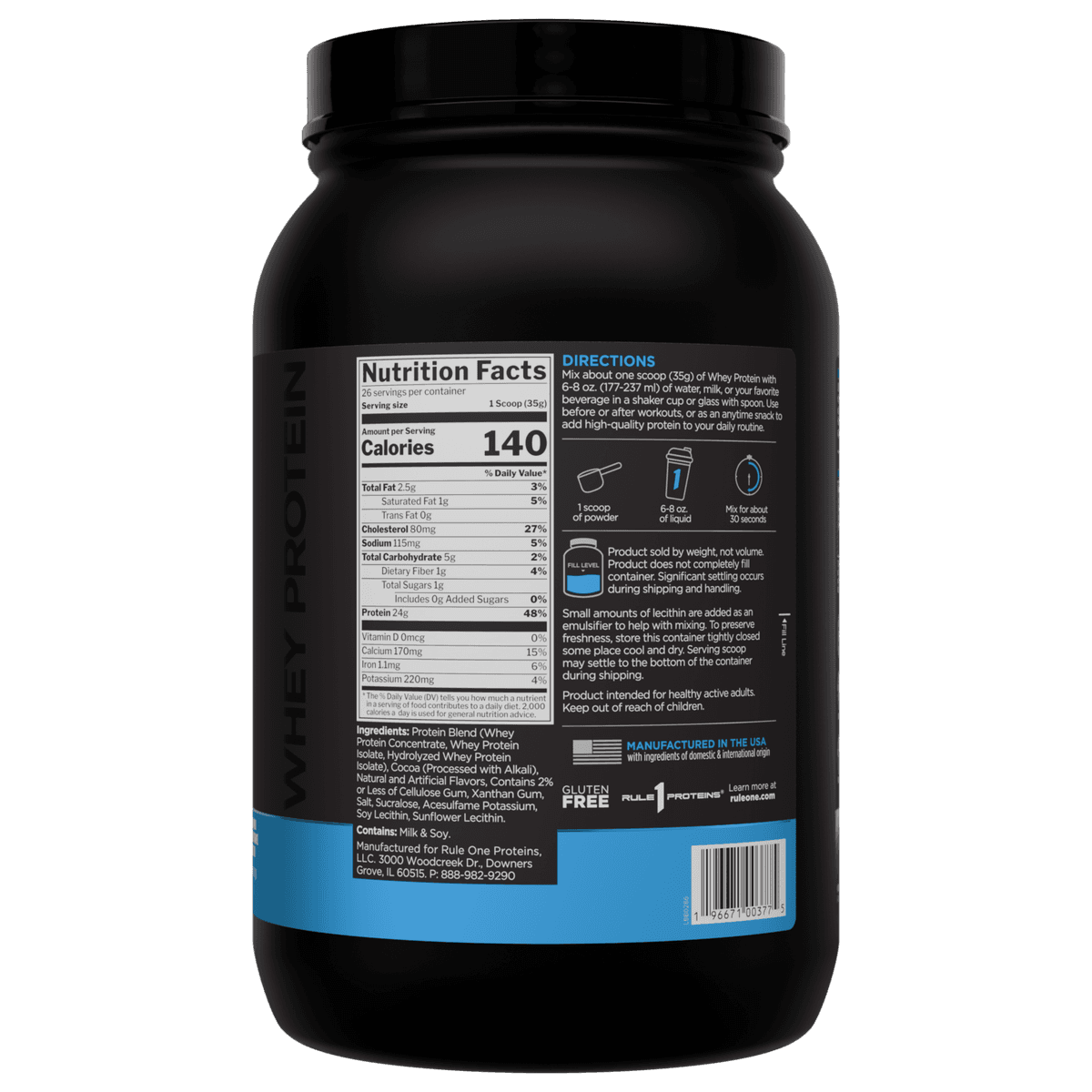 Rule One Whey Protein, со вкусом шоколада, 910 гр