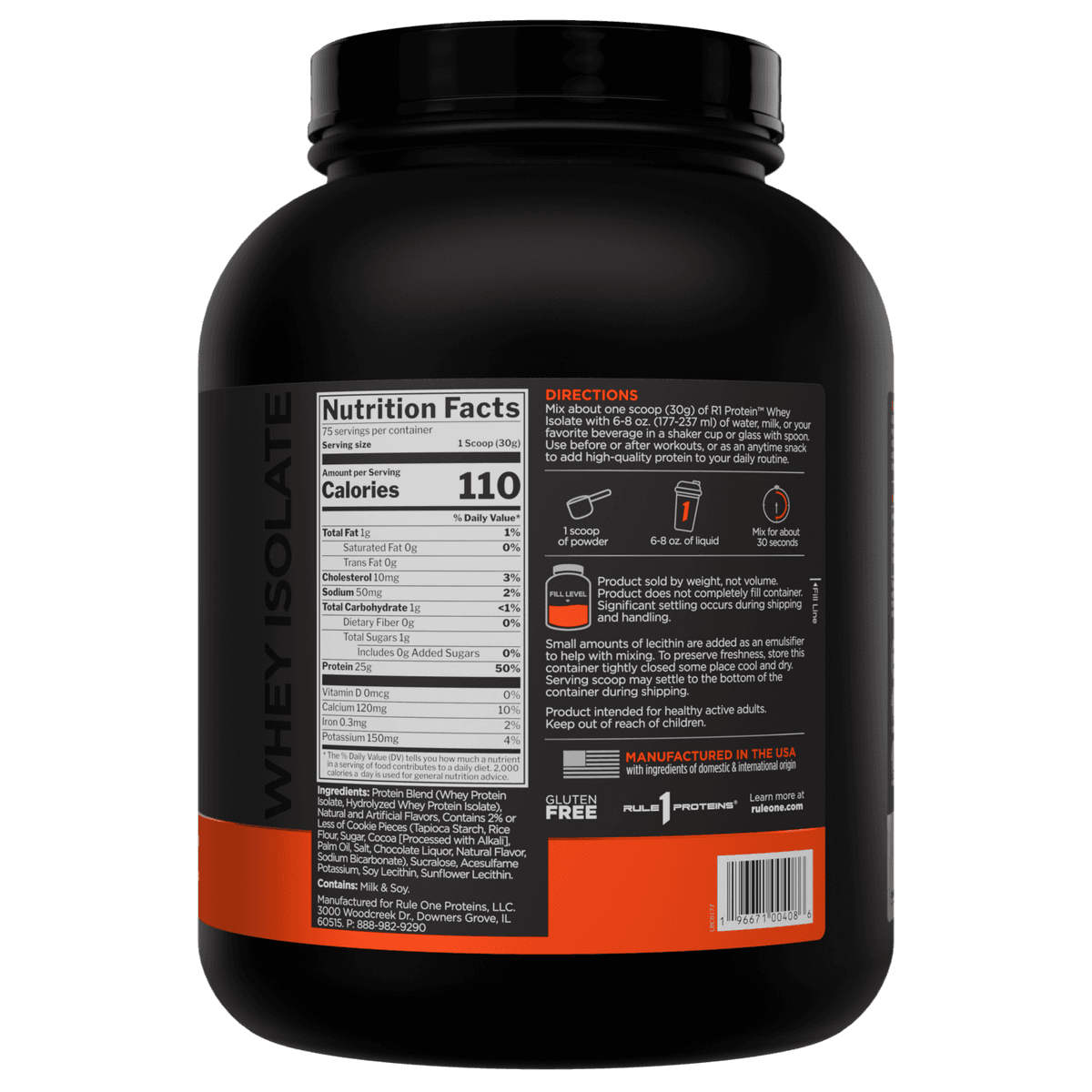 Rule One Protein Whey Isolate, со вкусом печенек - 2,28 кг
