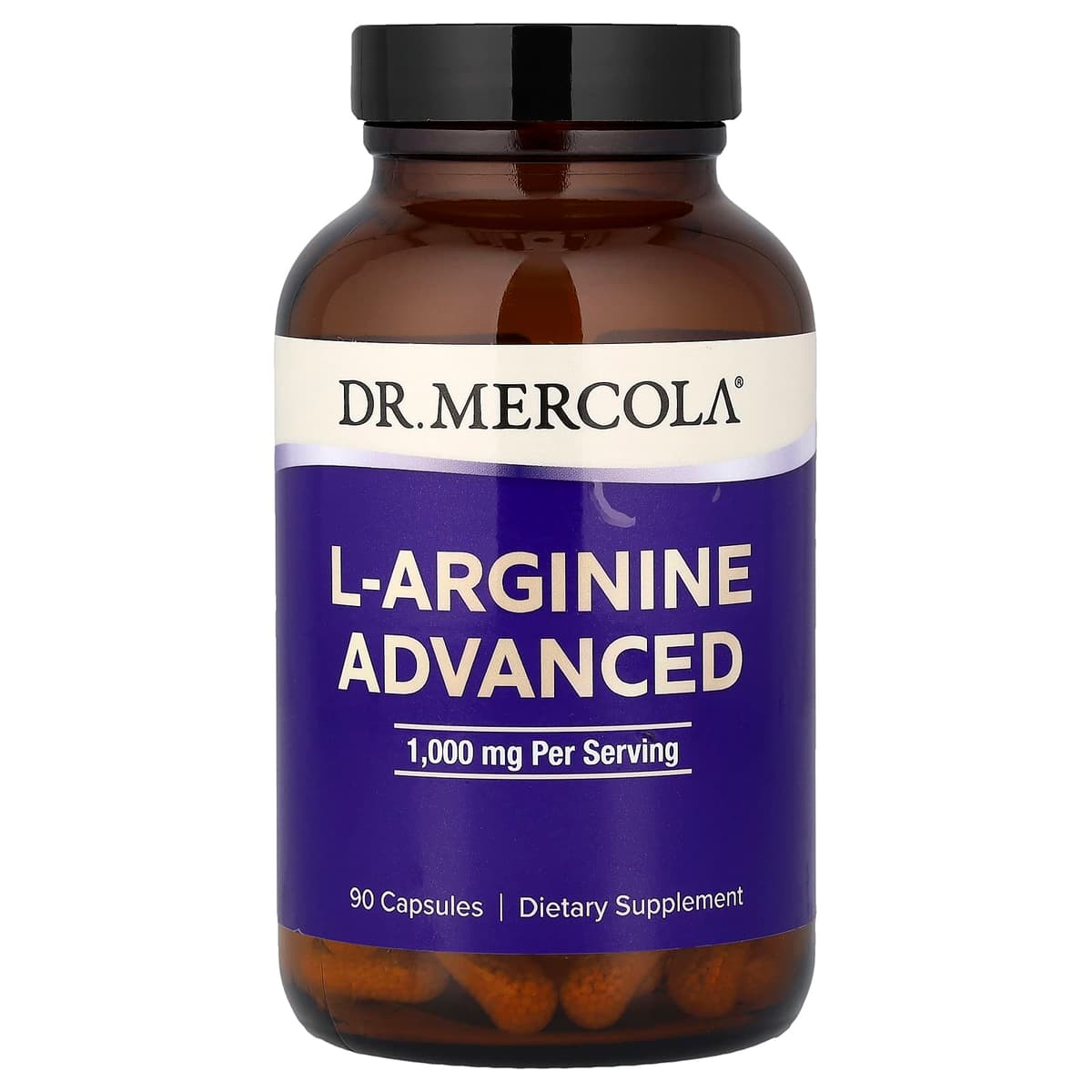 Dr. Mercola, L-аргинин, улучшенная формула, 90 капсул