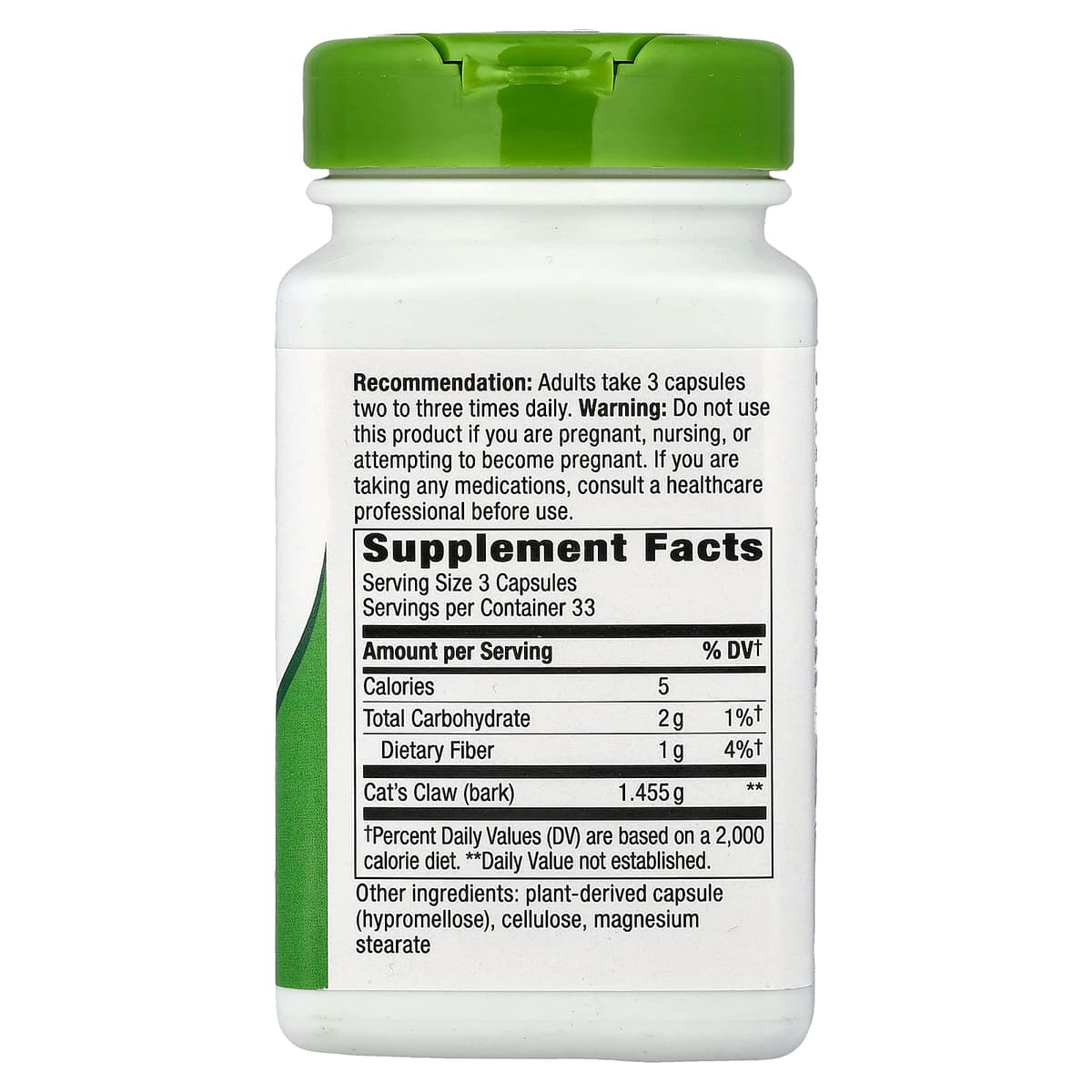 Nature's Way, кора кошачьего когтя, 100 капсул (0,48 мг в 1 капсуле)