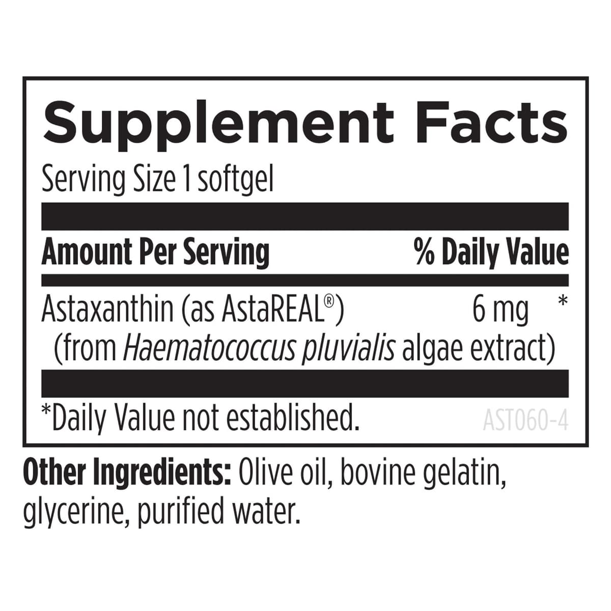 Design for health Astaxanthin, астаксантин 6 мг из микроводоросли, 60 капсул