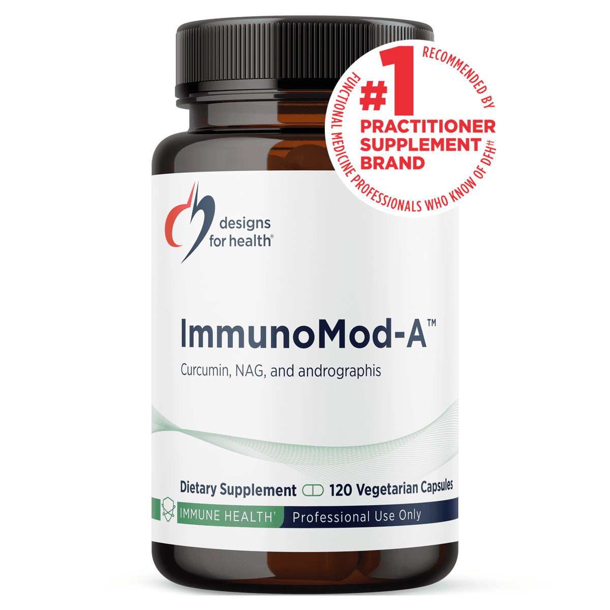 Design for health ImmunoMod-A™, куркумин, андрографис и N-ацетилглюкозамин для иммунитета, 120 капсул