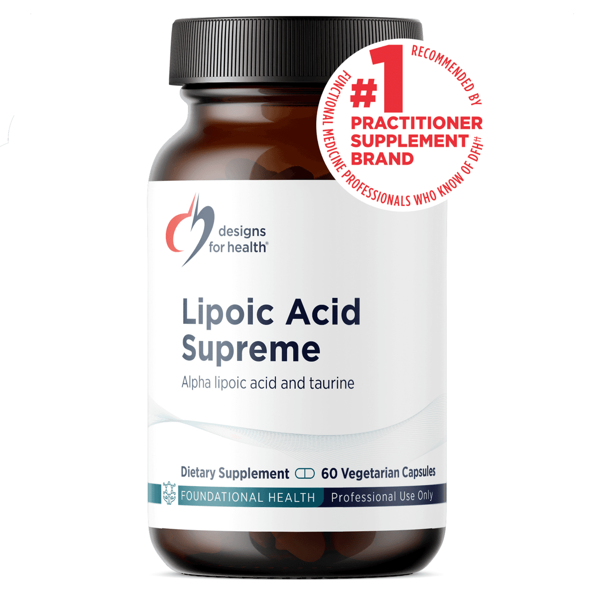 Design for health Lipoic Acid Supreme, альфа-липоевая кислота и таурин, 60 капсул