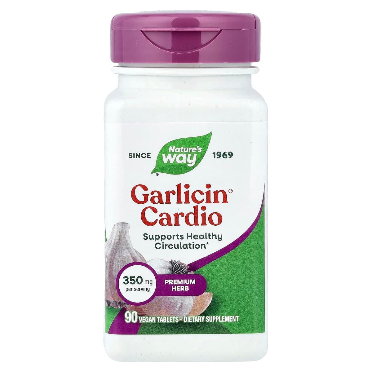 Nature's Way, Garlicin Cardio, 350 мг, 90 таблеток
