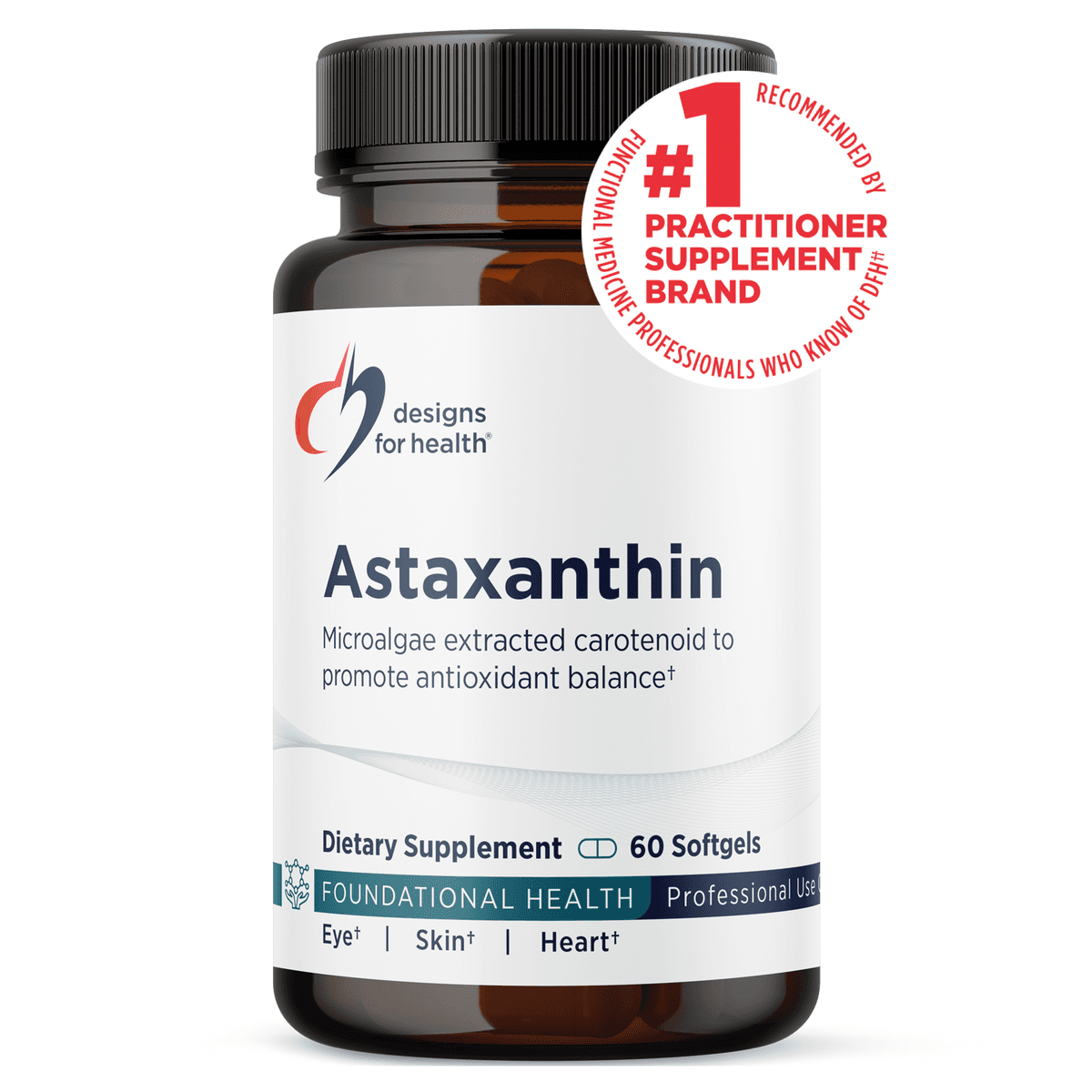 Design for health Astaxanthin, астаксантин 6 мг из микроводоросли, 60 капсул