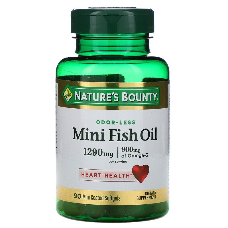 Nature's Bounty, Мини-рыбий жир, 1290 мг, 90 мягких желатиновых мини-капсул