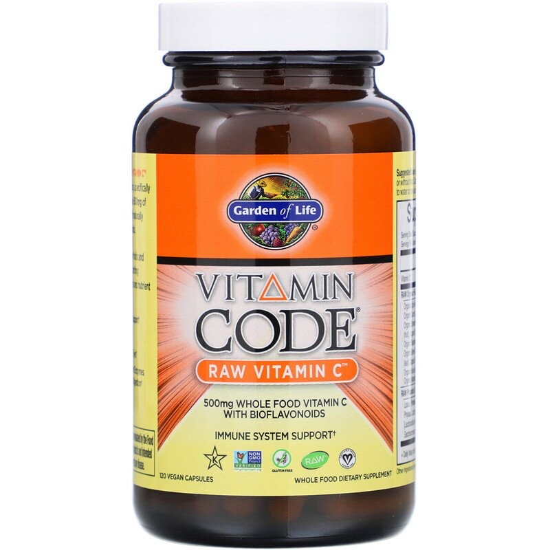 Garden of Life, Vitamin Code, витамин C RAW, 500 мг, 120 веганских капсул