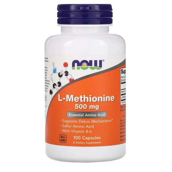 NOW Foods, L-метионин, 500 мг, 100 капсул