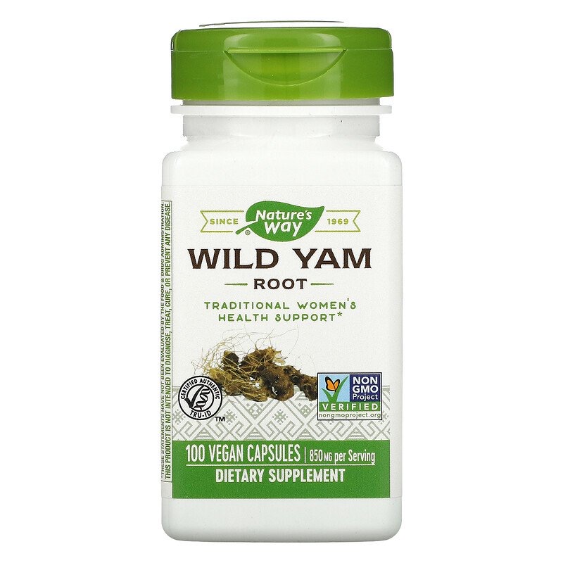 Nature's Way, Корень дикого ямса, 850 мг,(wild yam)дикий ямс 100 веганских капсул