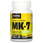 Jarrow Formulas, MK-7, самая активная форма витамина K2, 180 мкг, 30 мягких таблеток