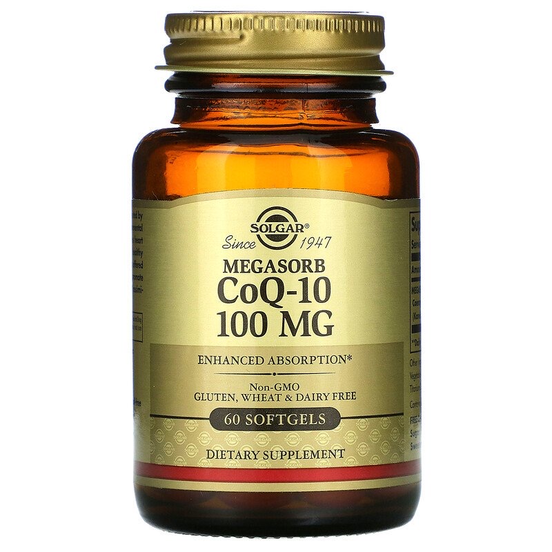 Solgar, Megasorb с коэнзимом Q10, 100 мг, 60 капсул