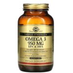 Solgar, омега-3, ЭПК и ДГК, тройной концентрации, 950 мг, 100 мягких таблеток