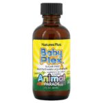 NaturesPlus, Source of Life, Animal Parade, Baby Plex, жидкие мультивитаминные капли без сахара, с натуральным вкусом апельсина, 60 мл